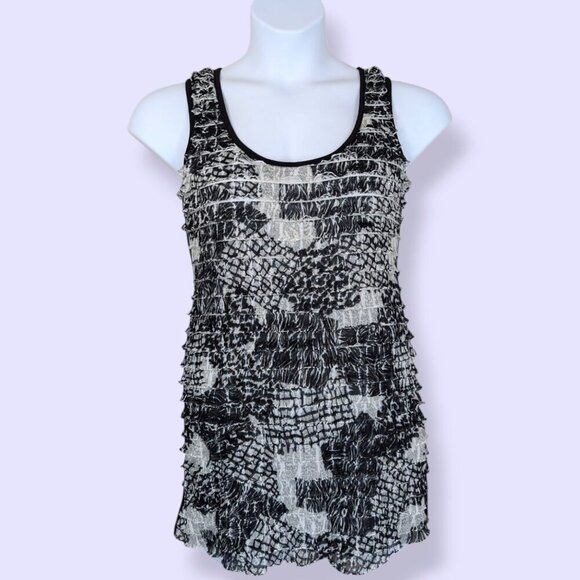 Bianca Nygard Petite Frill Striped Abstract Top - Picture 1 of 7